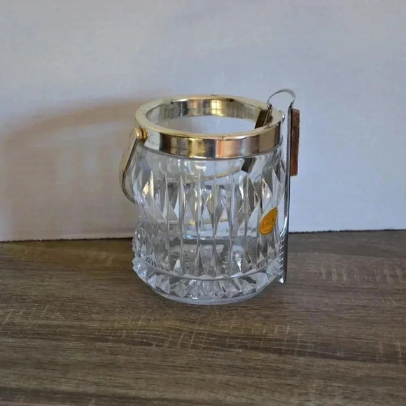 Vtg Bohemian Lead Crystal Ice Bucket - Picture 1 of 11